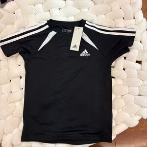 Adidas Kids Black and White Short Sleeve Sport Tee